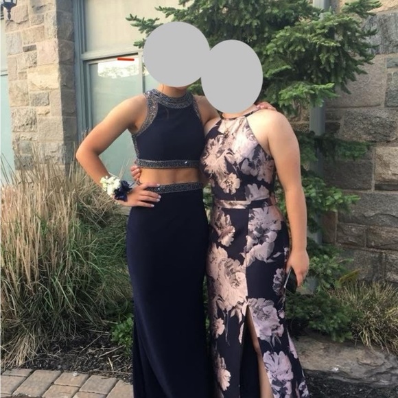 faviana navy blue prom dress FAVIANA Style 7919 Size 8 Navy – Enchanted Formals main image 0